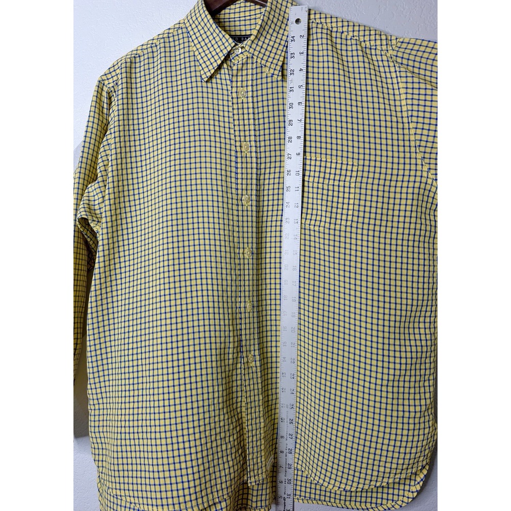Vintage Ted Baker Shirt Specialist London Mens 4 Yellow Blue Check Button Up XL - Picture 16 of 16